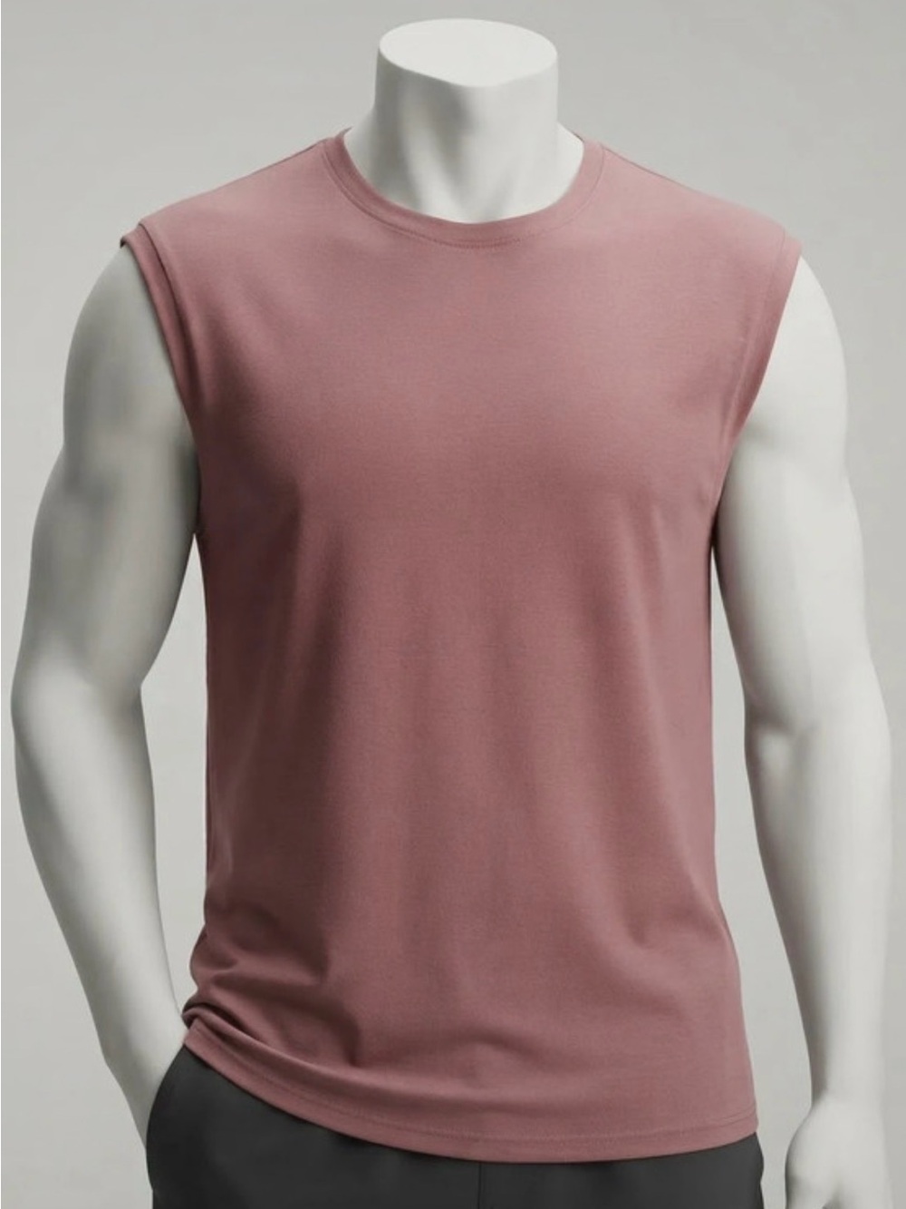 Men's Sleeveless Crew Tank in Dusty Rose